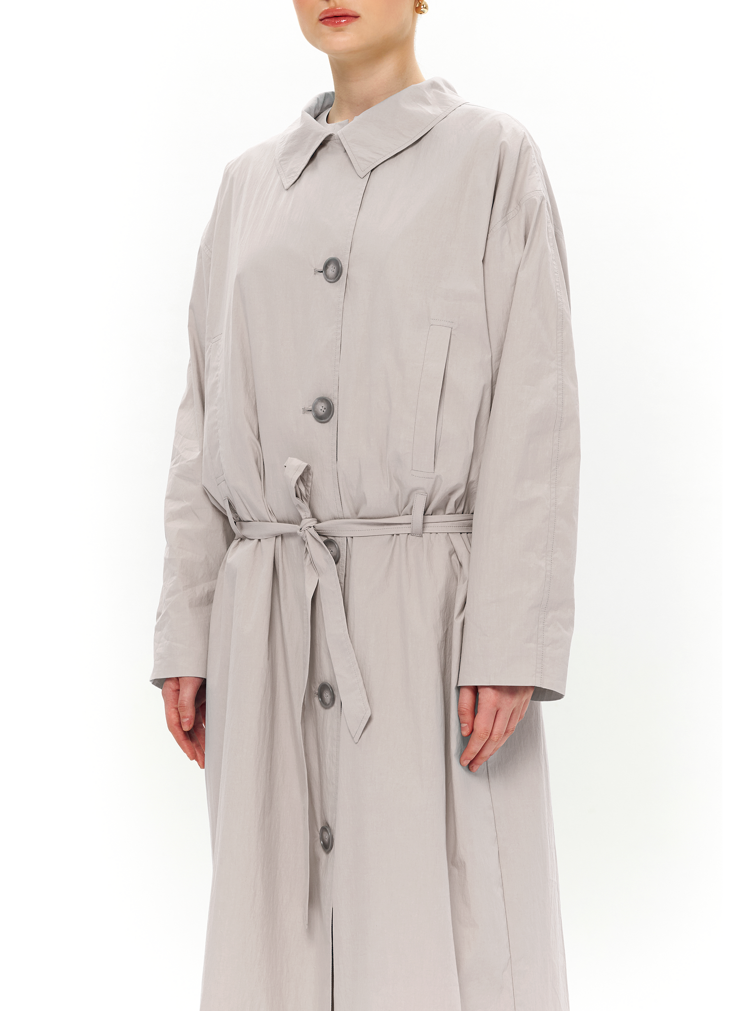 martie trench in pewter